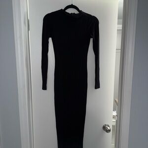 Naked Wardrobe Classic Black Long Sleeve Dress